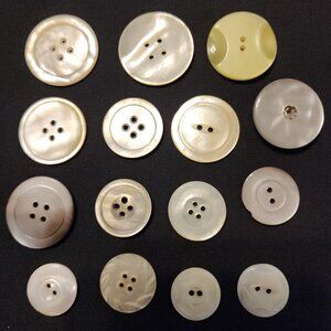 Antique/Vintage Lot of 15  Buttons Mother of Pearl ?